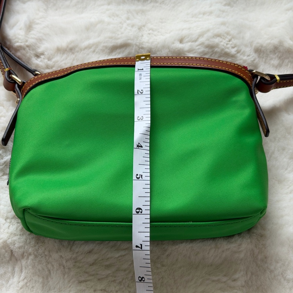 Dooney & Bourke Wayfarer Camden Dome Crossbody Green Bag with Leather Brown Trim - Picture 12 of 12